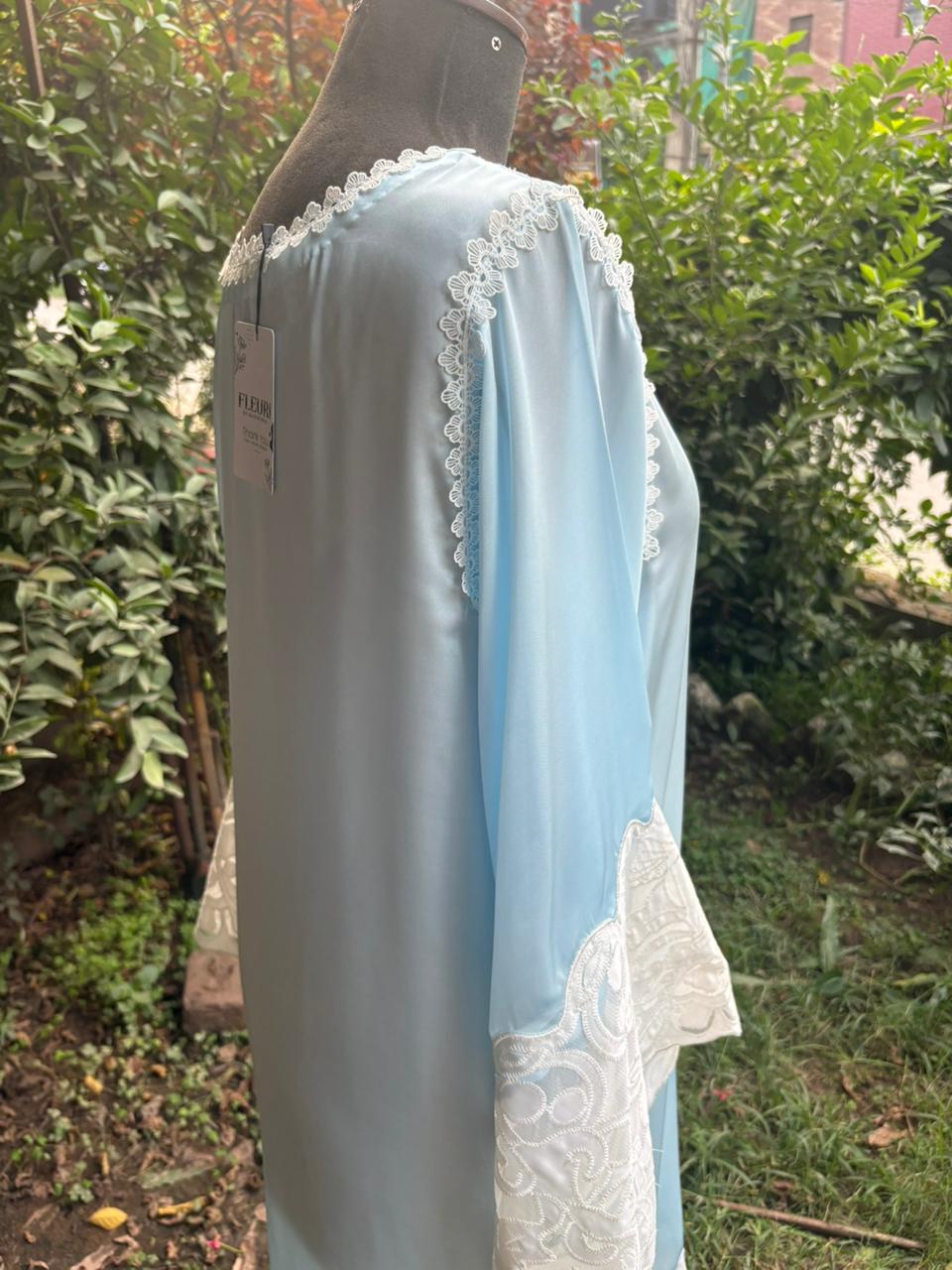 Uraan 01 Sky Blue Silk 2 Piece Pret Outfit for Women