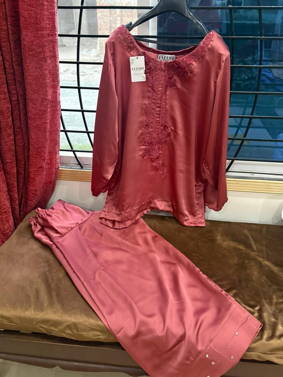 Elegant Pink 2PC Silk Salwar Kameez – Pret Wear